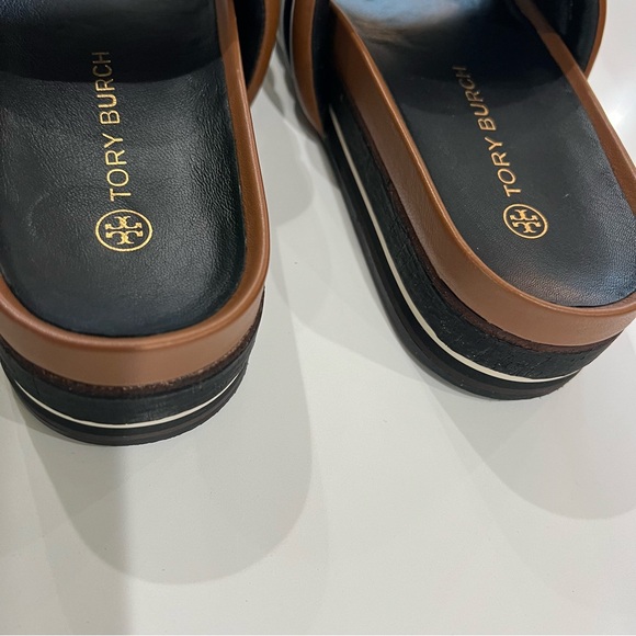 Tory Burch Quilted Platform Sandals Mocha Brown/New Porcelain Brand New w Box - Picture 6 of 7